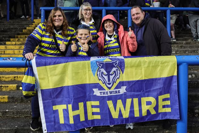 Warrington fans take to the stand during the Betfred Super League Play-off Semi-Final match Leeds Rhinos vs Warrington Wolves at AMT Headingley Stadium, Leeds, United Kingdom on 25 September 2026

(Photo by Mark Cosgrove/News Images)