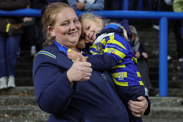 Warrington fans take to the stand during the Betfred Super League Play-off Semi-Final match Leeds Rhinos vs Warrington Wolves at AMT Headingley Stadium, Leeds, United Kingdom on 25 September 2026

(Photo by Mark Cosgrove/News Images)