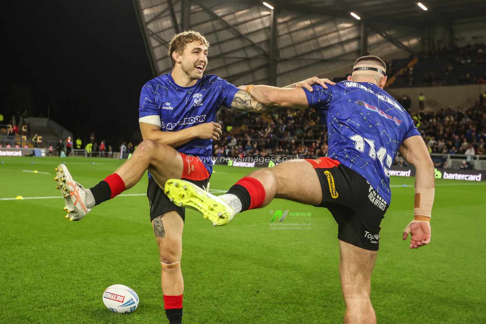 Sam Powell of Warrington Wolves in the pregame warmup session during the Betfred Super League Play-off Semi-Final match Leeds Rhinos vs Warrington Wolves at AMT Headingley Stadium, Leeds, United Kingdom on 25 September 2026

(Photo by Alfie Cosgrove/News Images)