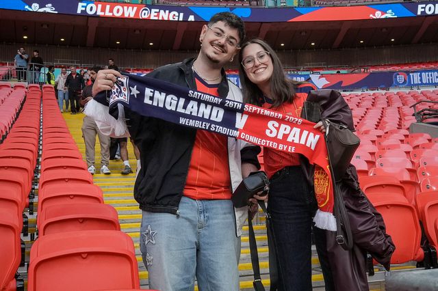 Spanish fans in the stadium before kick off during the UEFA Nations League match England vs Spain at Wembley Stadium, London, United Kingdom on 26 September 2026

(Photo by Maynard Manyowa/News Images)