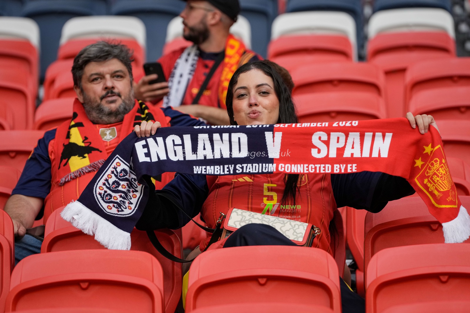 Spanish fans in the stadium before kick off during the UEFA Nations League match England vs Spain at Wembley Stadium, London, United Kingdom on 26 September 2026

(Photo by Maynard Manyowa/News Images)