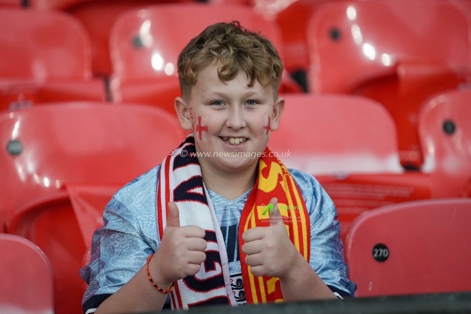 A young fan sits in the stands before kick off during the UEFA Nations League match England vs Spain at Wembley Stadium, London, United Kingdom on 26 September 2026

(Photo by Maynard Manyowa/News Images)