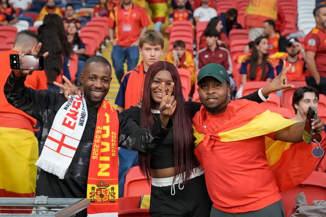 Spanish fans in the stands before kick off during the UEFA Nations League match England vs Spain at Wembley Stadium, London, United Kingdom on 26 September 2026

(Photo by Maynard Manyowa/News Images)