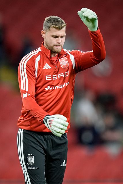 Spain goalkeeper Josep Martínez in the pregame warmup session  during the UEFA Nations League match England vs Spain at Wembley Stadium, London, United Kingdom on 26 September 2026

(Photo by Maynard Manyowa/News Images)