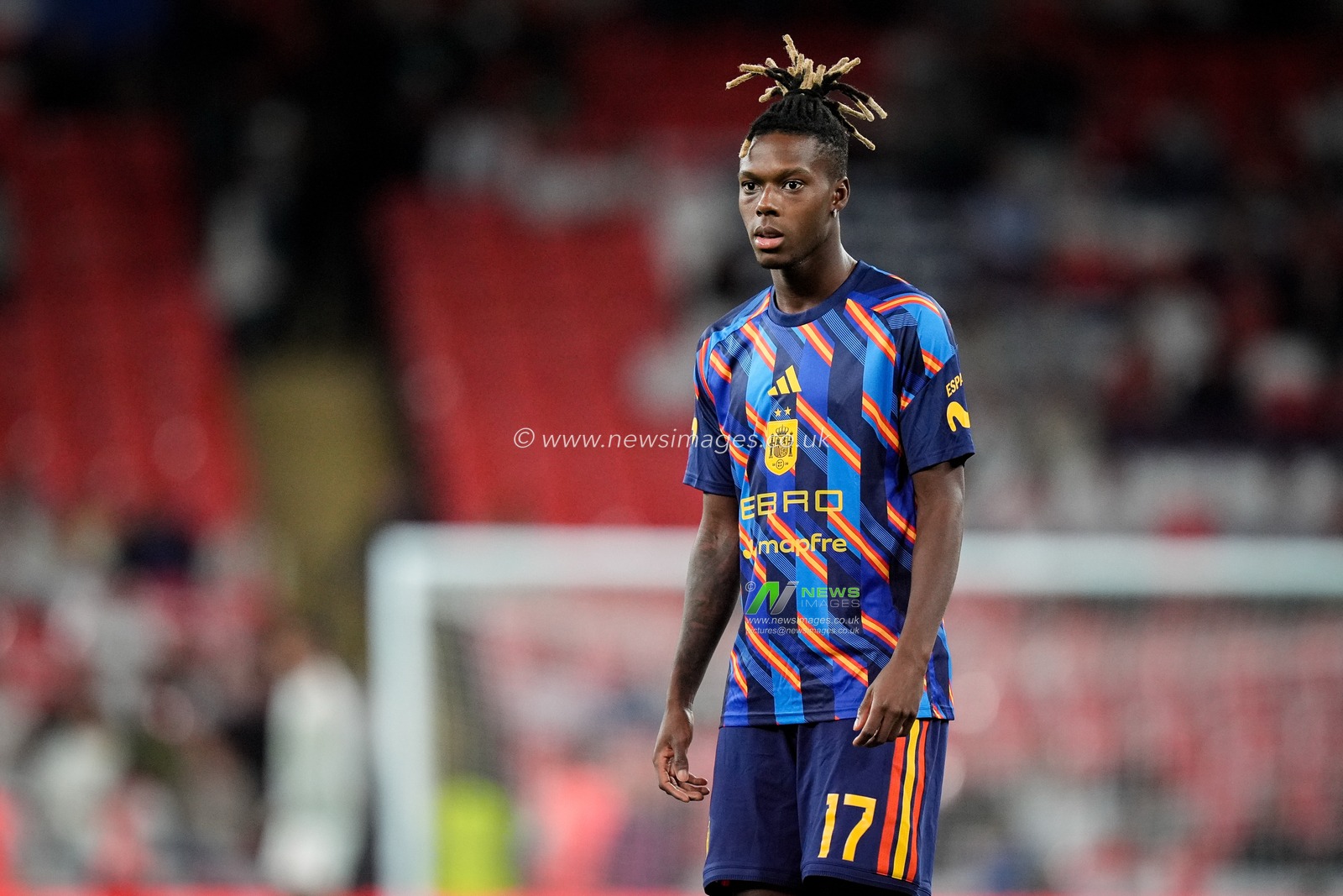 Nico Williams of Spain in the pregame warmup session  during the UEFA Nations League match England vs Spain at Wembley Stadium, London, United Kingdom on 26 September 2026

(Photo by Maynard Manyowa/News Images)