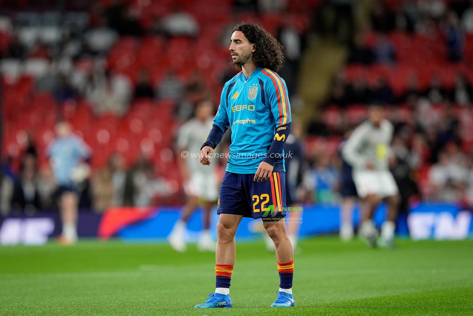 Marc Cucurella of Spain in the pregame warmup session  during the UEFA Nations League match England vs Spain at Wembley Stadium, London, United Kingdom on 26 September 2026

(Photo by Maynard Manyowa/News Images)