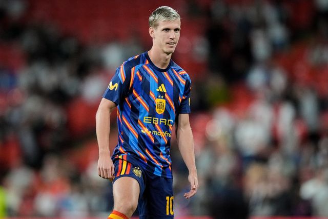 Dani Olmo of Spain in the pregame warmup session  during the UEFA Nations League match England vs Spain at Wembley Stadium, London, United Kingdom on 26 September 2026

(Photo by Maynard Manyowa/News Images)