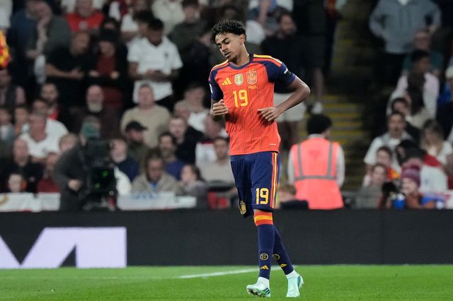 Spain goalkeeper David Raya celebrates his goal to make it   0-1 during the UEFA Nations League match England vs Spain at Wembley Stadium, London, United Kingdom on 26 September 2026

(Photo by Maynard Manyowa/News Images)