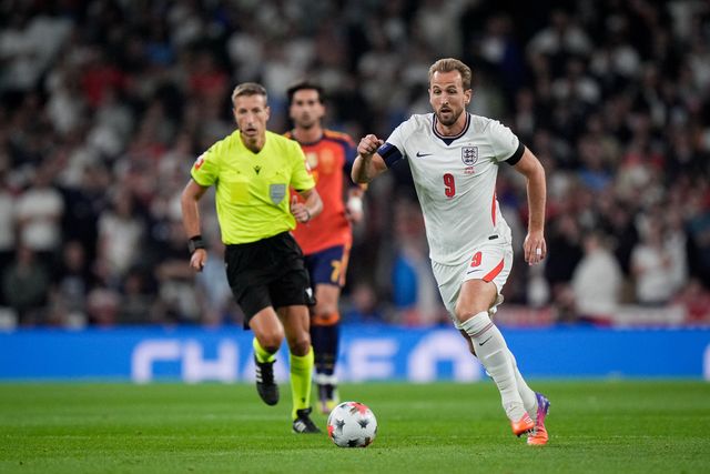 Harry Kane of England makes a run with the ball  during the UEFA Nations League match England vs Spain at Wembley Stadium, London, United Kingdom on 26 September 2026

(Photo by Maynard Manyowa/News Images)