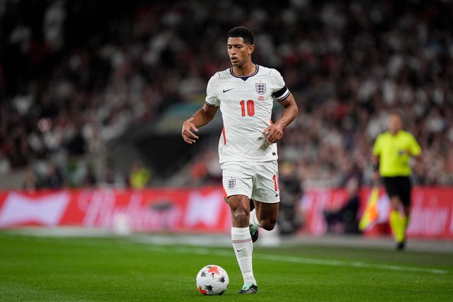 Jude Bellingham of England makes a run with the ball  during the UEFA Nations League match England vs Spain at Wembley Stadium, London, United Kingdom on 26 September 2026

(Photo by Maynard Manyowa/News Images)