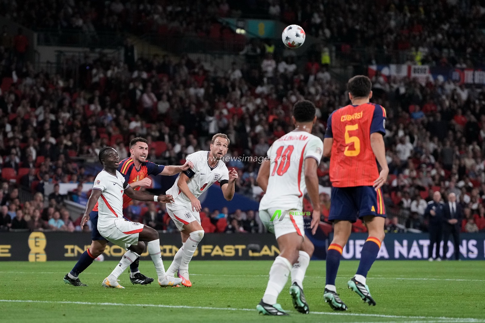 Harry Kane of England scores to make it  2-1 during the UEFA Nations League match England vs Spain at Wembley Stadium, London, United Kingdom on 26 September 2026

(Photo by Maynard Manyowa/News Images)