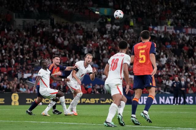Harry Kane of England scores to make it  2-1 during the UEFA Nations League match England vs Spain at Wembley Stadium, London, United Kingdom on 26 September 2026

(Photo by Maynard Manyowa/News Images)