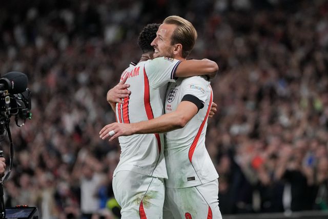 Harry Kane of England celebrates his goal to make it  2-1 during the UEFA Nations League match England vs Spain at Wembley Stadium, London, United Kingdom on 26 September 2026

(Photo by Maynard Manyowa/News Images)