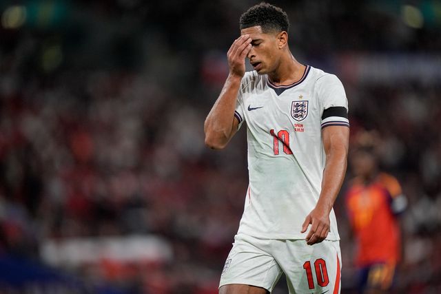 Jude Bellingham of England dejected during the UEFA Nations League match England vs Spain at Wembley Stadium, London, United Kingdom on 26 September 2026

(Photo by Maynard Manyowa/News Images)