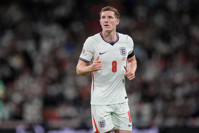 Elliot Anderson of England in action during the UEFA Nations League match England vs Spain at Wembley Stadium, London, United Kingdom on 26 September 2026

(Photo by Maynard Manyowa/News Images)
