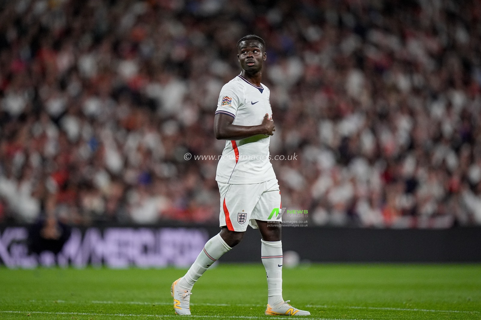 Bukayo Saka of England in action during the UEFA Nations League match England vs Spain at Wembley Stadium, London, United Kingdom on 26 September 2026

(Photo by Maynard Manyowa/News Images)