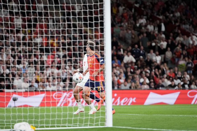 Mikel Oyarzabal of Spain scores to make it  2-3 during the UEFA Nations League match England vs Spain at Wembley Stadium, London, United Kingdom on 26 September 2026

(Photo by Maynard Manyowa/News Images)