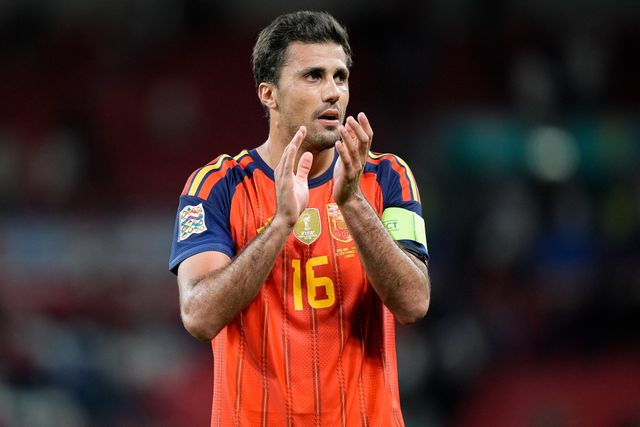 Rodri of Spain applauds the fans after the final whistle  during the UEFA Nations League match England vs Spain at Wembley Stadium, London, United Kingdom on 26 September 2026

(Photo by Maynard Manyowa/News Images)