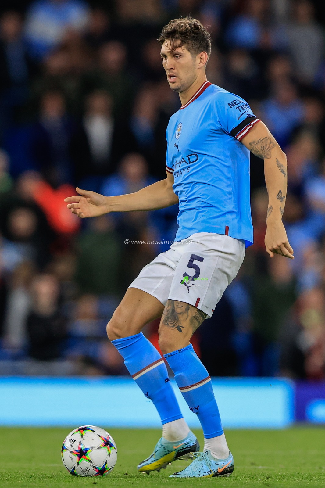 John Stones #5 of Manchester City during the UEFA Champions League match Manchester City vs Borussia Dortmund at Etihad Stadium, Manchester, United Kingdom, 14th September 2022

(Photo by Conor Molloy/News Images)