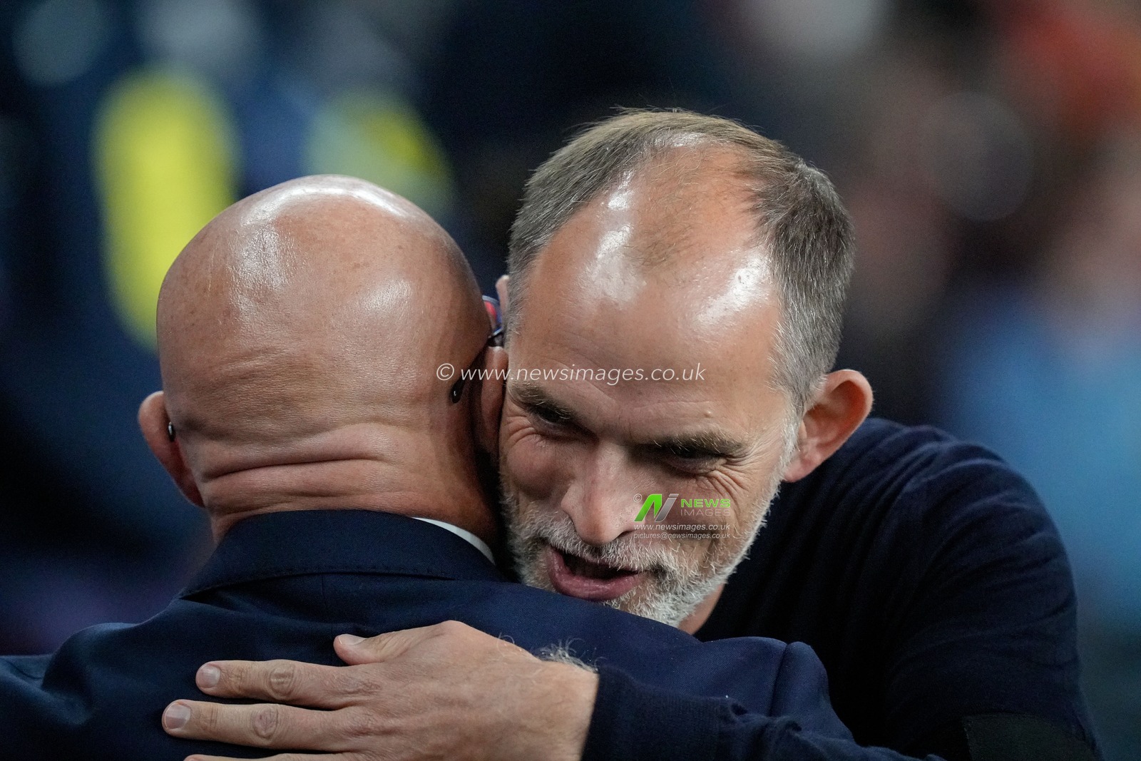 Thomas Tuchel manager of England embraces Luis de la Fuente manager of Spain during the UEFA Nations League match England vs Spain at Wembley Stadium, London, United Kingdom on 26 September 2026

(Photo by Maynard Manyowa/News Images)