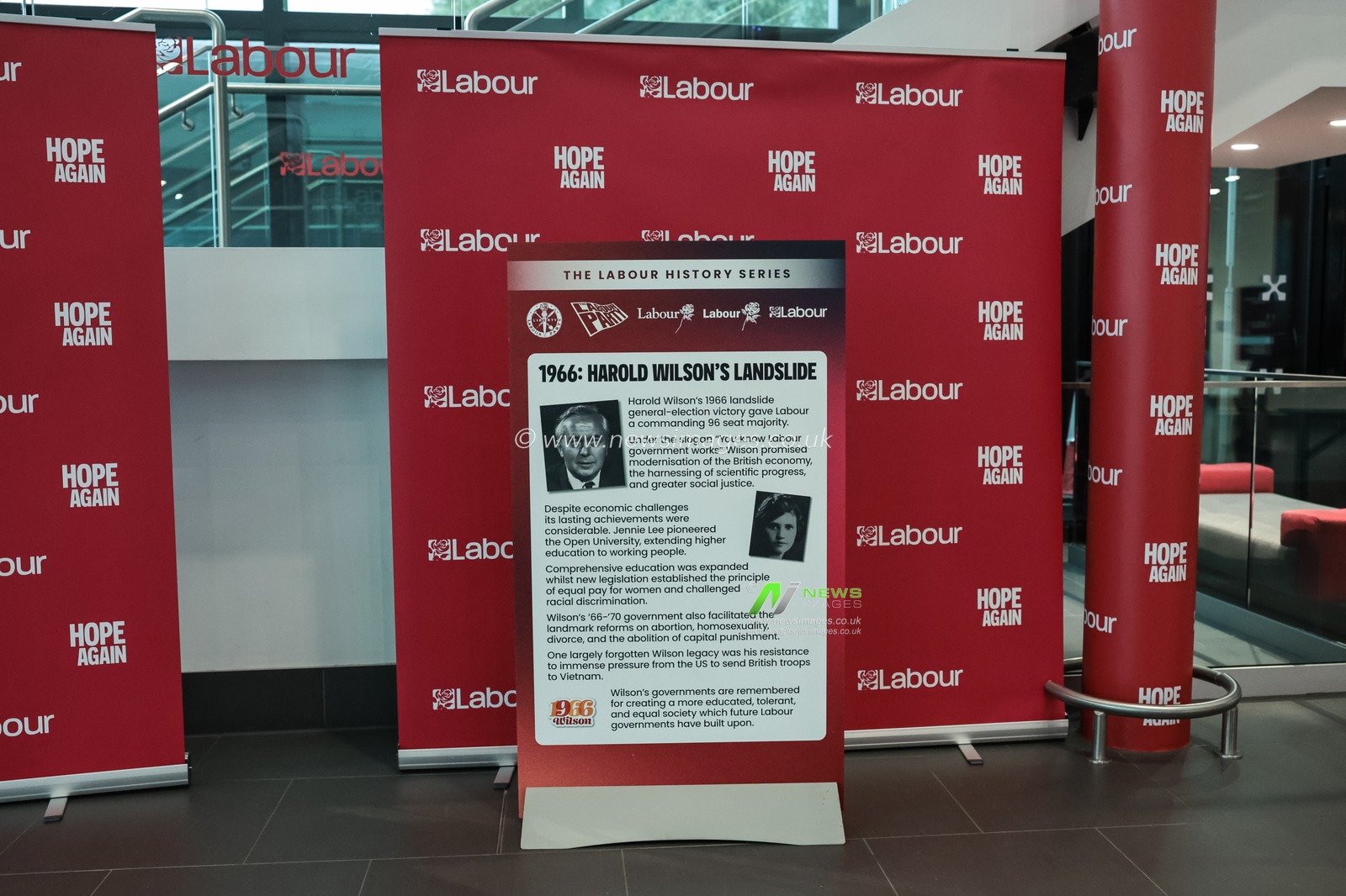 The 1966 Harold Wilson Landslide poster during the Labour Party Annual Conference 2026 at Convention Centre, Liverpool, United Kingdom on 27 September 2026

(Photo by Mark Cosgrove/News Images)