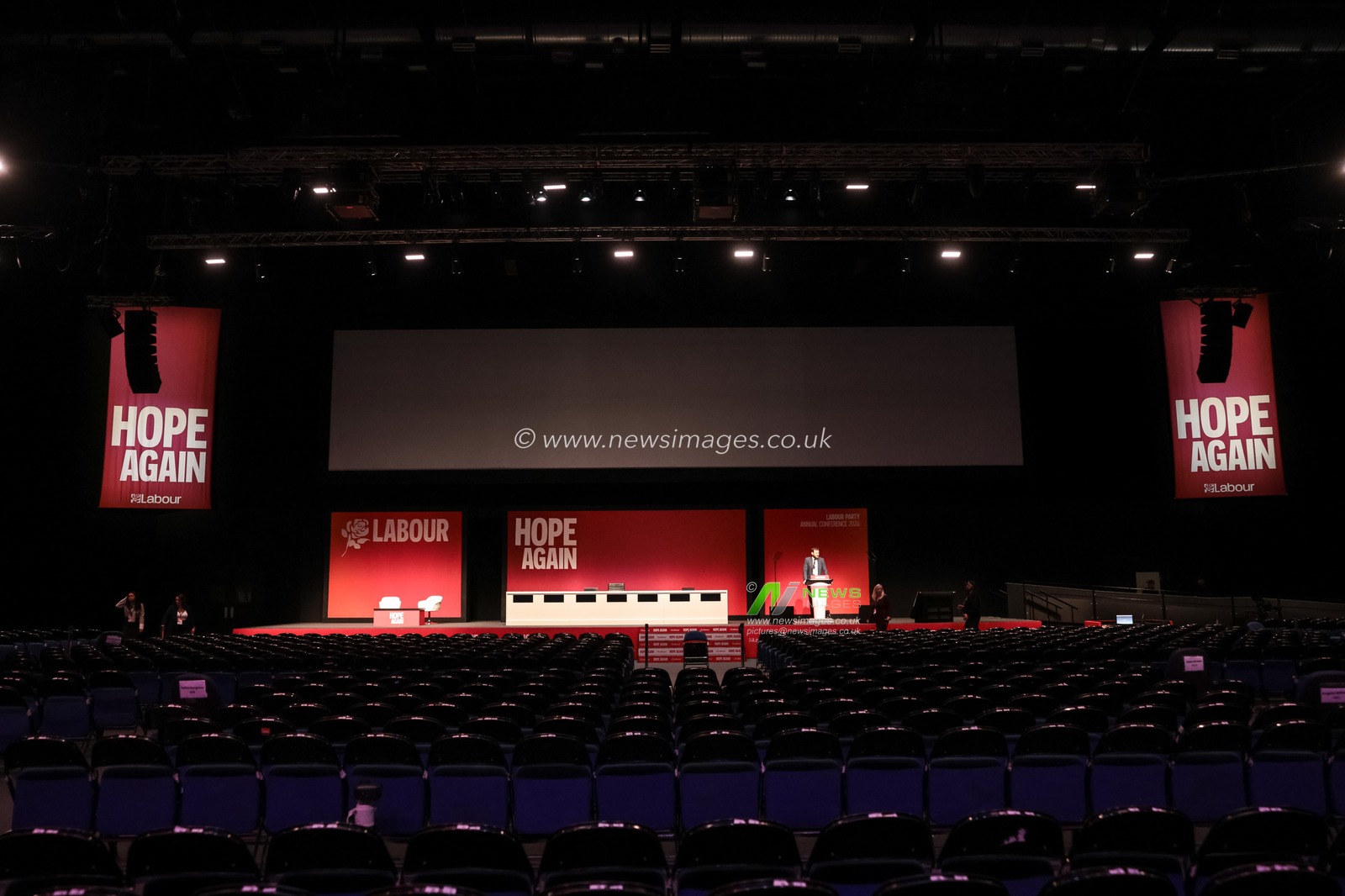A general view of The Hope Again stage is set for the Party Annual Conference 2026 during the Labour Party Annual Conference 2026 at Convention Centre, Liverpool, United Kingdom on 27 September 2026

(Photo by Mark Cosgrove/News Images)