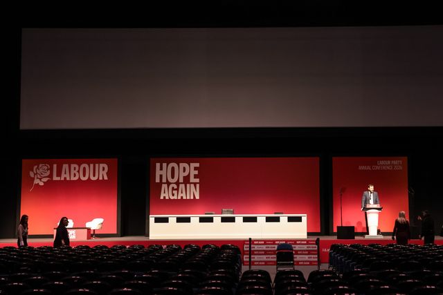 A general view of The Hope Again stage is set for the Party Annual Conference 2026 during the Labour Party Annual Conference 2026 at Convention Centre, Liverpool, United Kingdom on 27 September 2026

(Photo by Mark Cosgrove/News Images)
