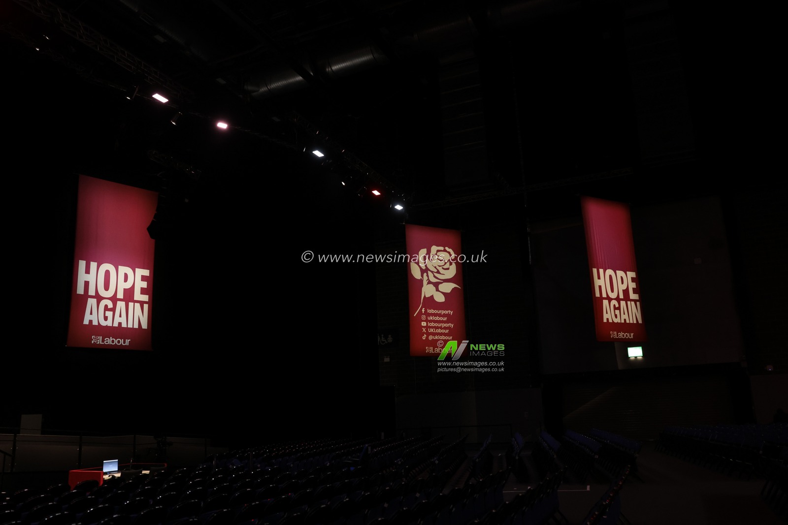 A general view of The Hope Again stage is set for the Party Annual Conference 2026 during the Labour Party Annual Conference 2026 at Convention Centre, Liverpool, United Kingdom on 27 September 2026

(Photo by Mark Cosgrove/News Images)