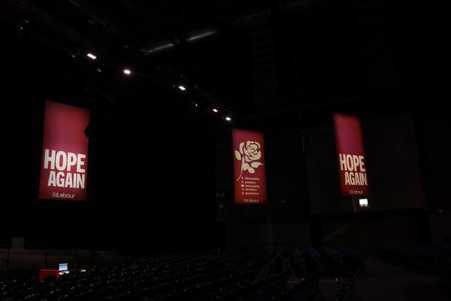 A general view of The Hope Again stage is set for the Party Annual Conference 2026 during the Labour Party Annual Conference 2026 at Convention Centre, Liverpool, United Kingdom on 27 September 2026

(Photo by Mark Cosgrove/News Images)