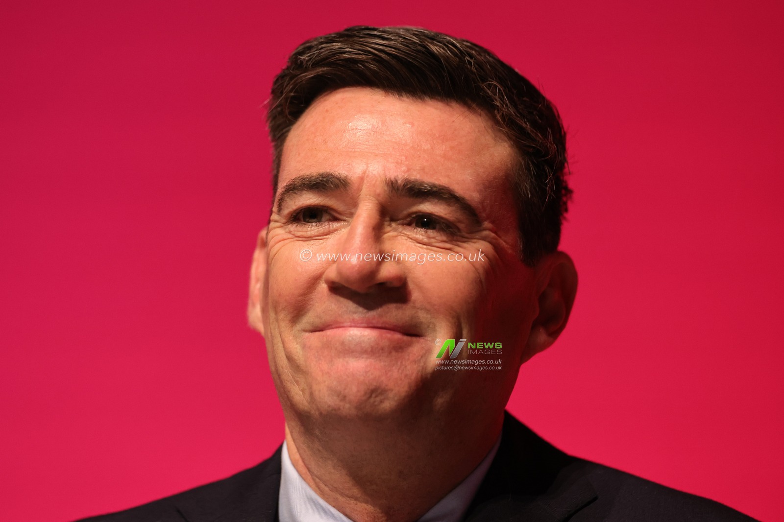 Prime Minister of the United Kingdom Andy Burnham looks on and smiles as the opening speech gets underway during the Labour Party Annual Conference 2026 at Convention Centre, Liverpool, United Kingdom on 27 September 2026

(Photo by Mark Cosgrove/News Images)