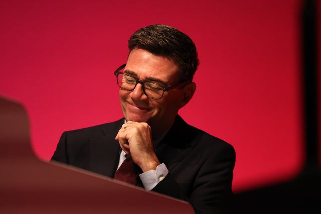 Prime Minister of the United Kingdom Andy Burnham looks on and smiles as the opening speech gets underway during the Labour Party Annual Conference 2026 at Convention Centre, Liverpool, United Kingdom on 27 September 2026

(Photo by Mark Cosgrove/News Images)