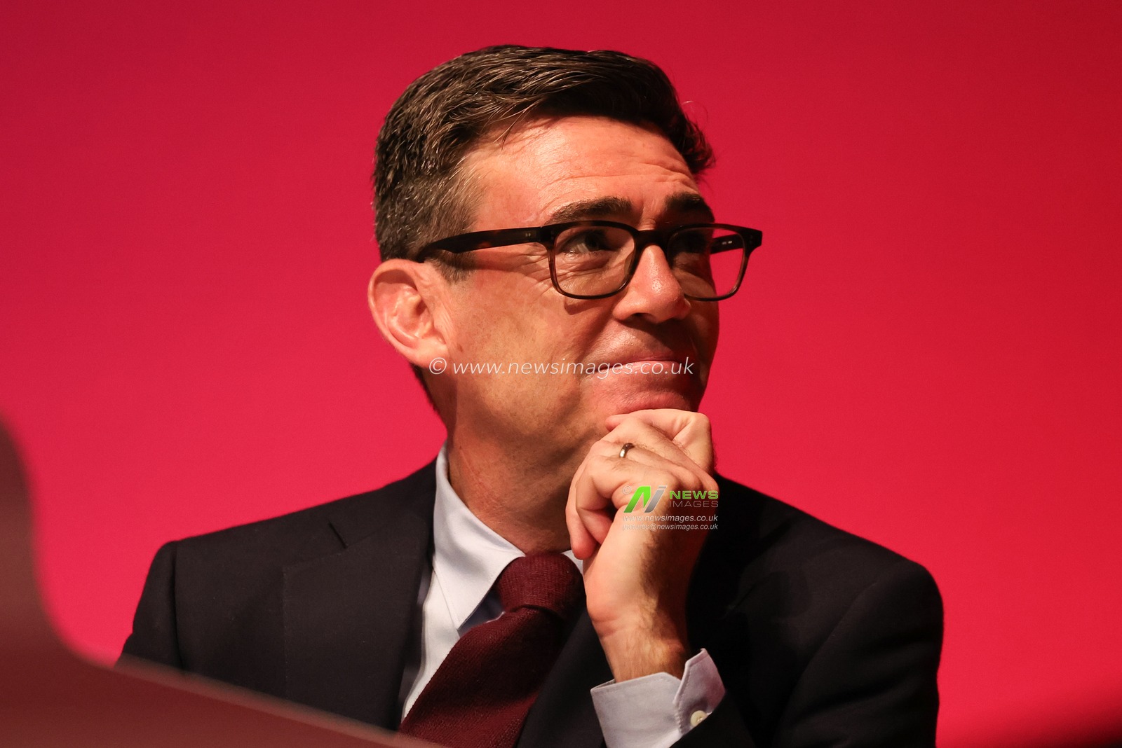 Prime Minister of the United Kingdom Andy Burnham looks on and smiles as the opening speech gets underway during the Labour Party Annual Conference 2026 at Convention Centre, Liverpool, United Kingdom on 27 September 2026

(Photo by Mark Cosgrove/News Images)