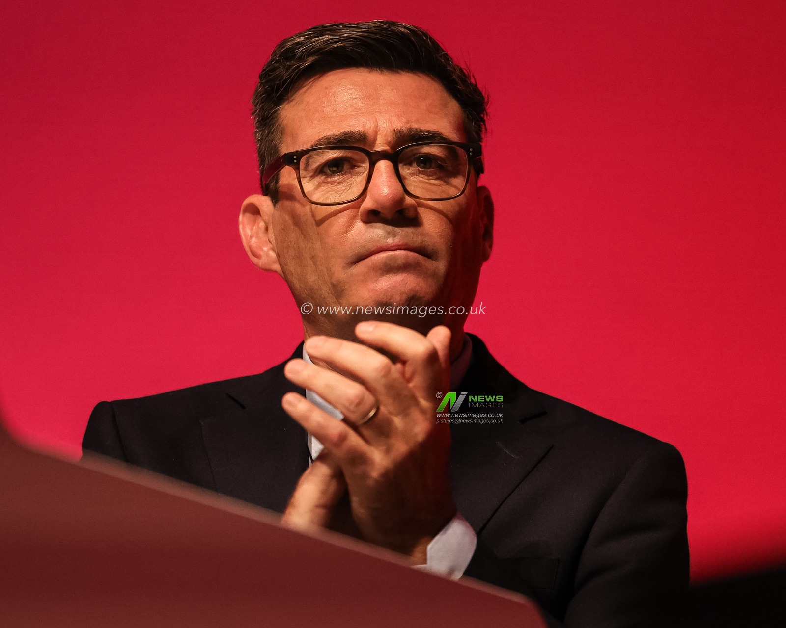 Prime Minister of the United Kingdom Andy Burnham looks on and smiles as the opening speech gets underway during the Labour Party Annual Conference 2026 at Convention Centre, Liverpool, United Kingdom on 27 September 2026

(Photo by Mark Cosgrove/News Images)