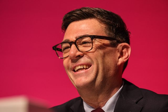 Prime Minister of the United Kingdom Andy Burnham looks on and smiles as the opening speech gets underway during the Labour Party Annual Conference 2026 at Convention Centre, Liverpool, United Kingdom on 27 September 2026

(Photo by Mark Cosgrove/News Images)