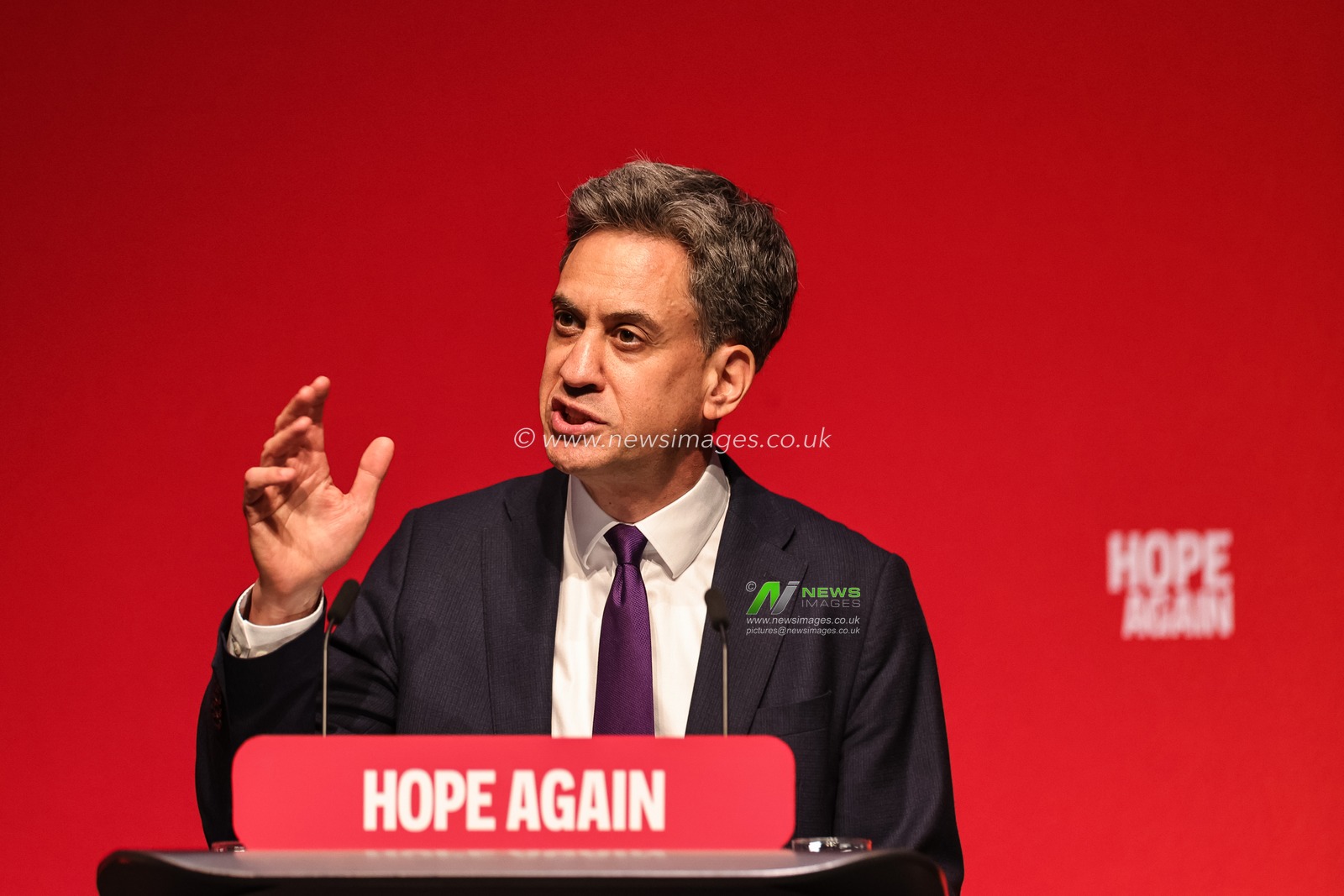 Ed Miliband, Secretary of State for Foreign, Commonwealth and Development Affairs speaks during the Labour Party Annual Conference 2026 at Convention Centre, Liverpool, United Kingdom on 27 September 2026

(Photo by Mark Cosgrove/News Images)