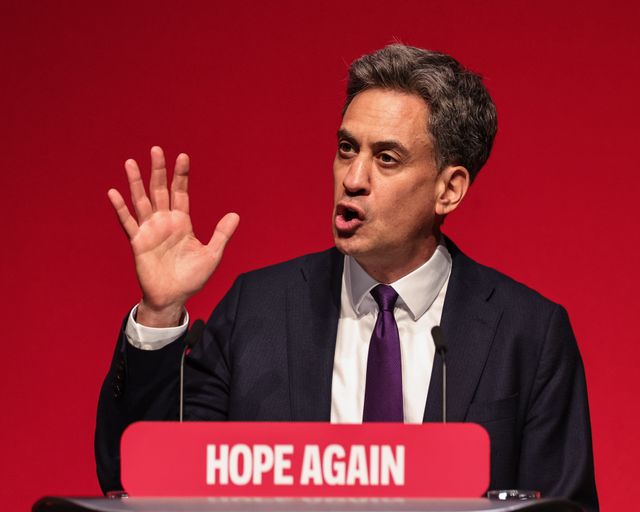 Ed Miliband, Secretary of State for Foreign, Commonwealth and Development Affairs speaks during the Labour Party Annual Conference 2026 at Convention Centre, Liverpool, United Kingdom on 27 September 2026

(Photo by Mark Cosgrove/News Images)