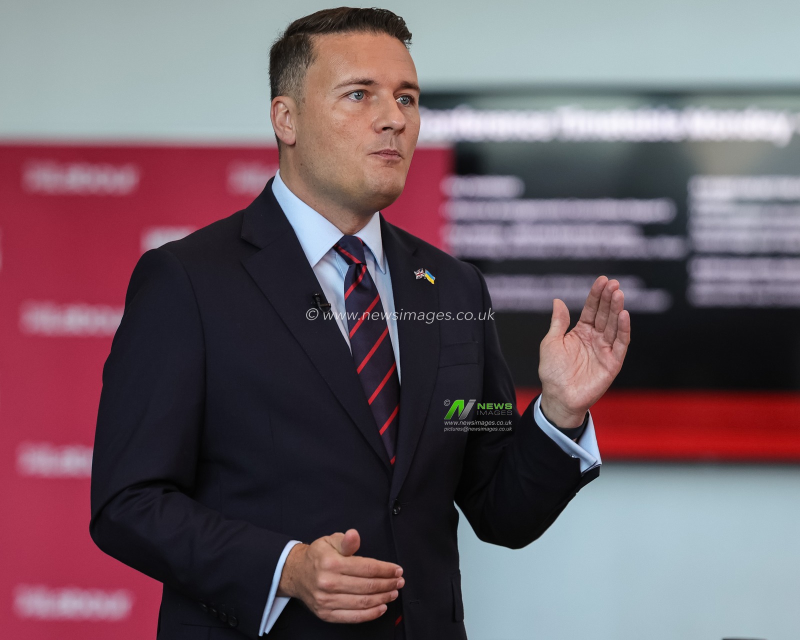 Secretary of State for Defence Wes Streeting MP speaks on the fringe during the Labour Party Annual Conference Day Two at Convention Centre, Liverpool, United Kingdom on 28 September 2026

(Photo by Mark Cosgrove/News Images)