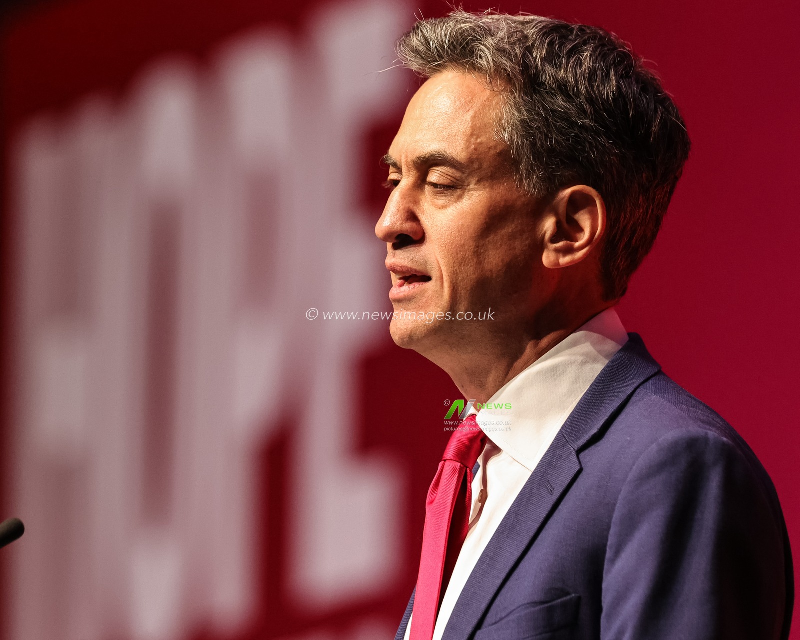 Secretary of State for Foreign, Commonwealth and Development Affairs Ed Miliband MP speaks during the Labour Party Annual Conference Day Two at Convention Centre, Liverpool, United Kingdom on 28 September 2026

(Photo by Mark Cosgrove/News Images)