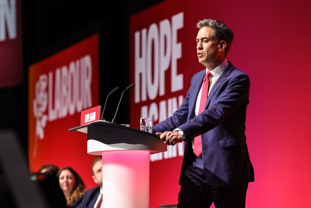 Secretary of State for Foreign, Commonwealth and Development Affairs Ed Miliband MP speaks during the Labour Party Annual Conference Day Two at Convention Centre, Liverpool, United Kingdom on 28 September 2026

(Photo by Mark Cosgrove/News Images)