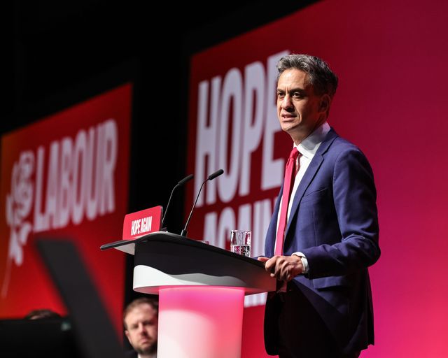 Secretary of State for Foreign, Commonwealth and Development Affairs Ed Miliband MP speaks during the Labour Party Annual Conference Day Two at Convention Centre, Liverpool, United Kingdom on 28 September 2026

(Photo by Mark Cosgrove/News Images)