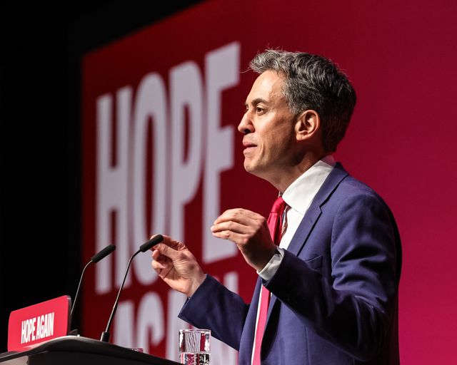 Secretary of State for Foreign, Commonwealth and Development Affairs Ed Miliband MP speaks during the Labour Party Annual Conference Day Two at Convention Centre, Liverpool, United Kingdom on 28 September 2026

(Photo by Mark Cosgrove/News Images)
