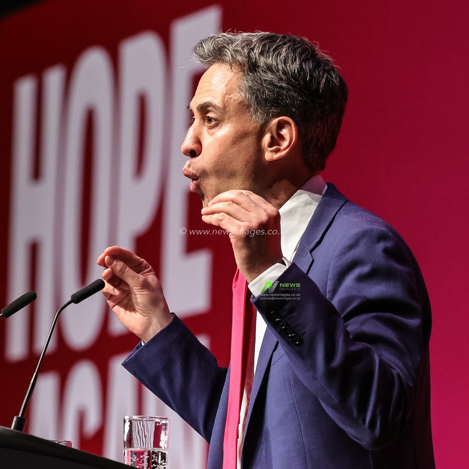 Secretary of State for Foreign, Commonwealth and Development Affairs Ed Miliband MP speaks during the Labour Party Annual Conference Day Two at Convention Centre, Liverpool, United Kingdom on 28 September 2026

(Photo by Mark Cosgrove/News Images)
