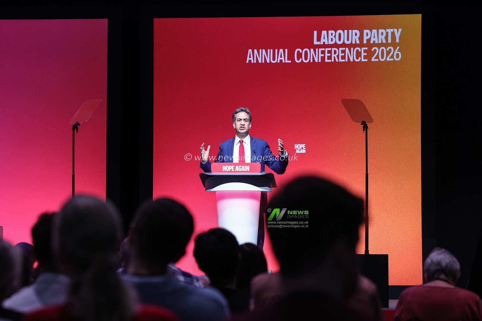Secretary of State for Foreign, Commonwealth and Development Affairs Ed Miliband MP speaks during the Labour Party Annual Conference Day Two at Convention Centre, Liverpool, United Kingdom on 28 September 2026

(Photo by Mark Cosgrove/News Images)
