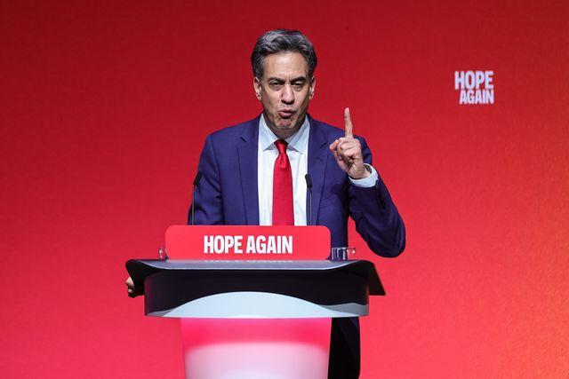 Secretary of State for Foreign, Commonwealth and Development Affairs Ed Miliband MP speaks during the Labour Party Annual Conference Day Two at Convention Centre, Liverpool, United Kingdom on 28 September 2026

(Photo by Mark Cosgrove/News Images)