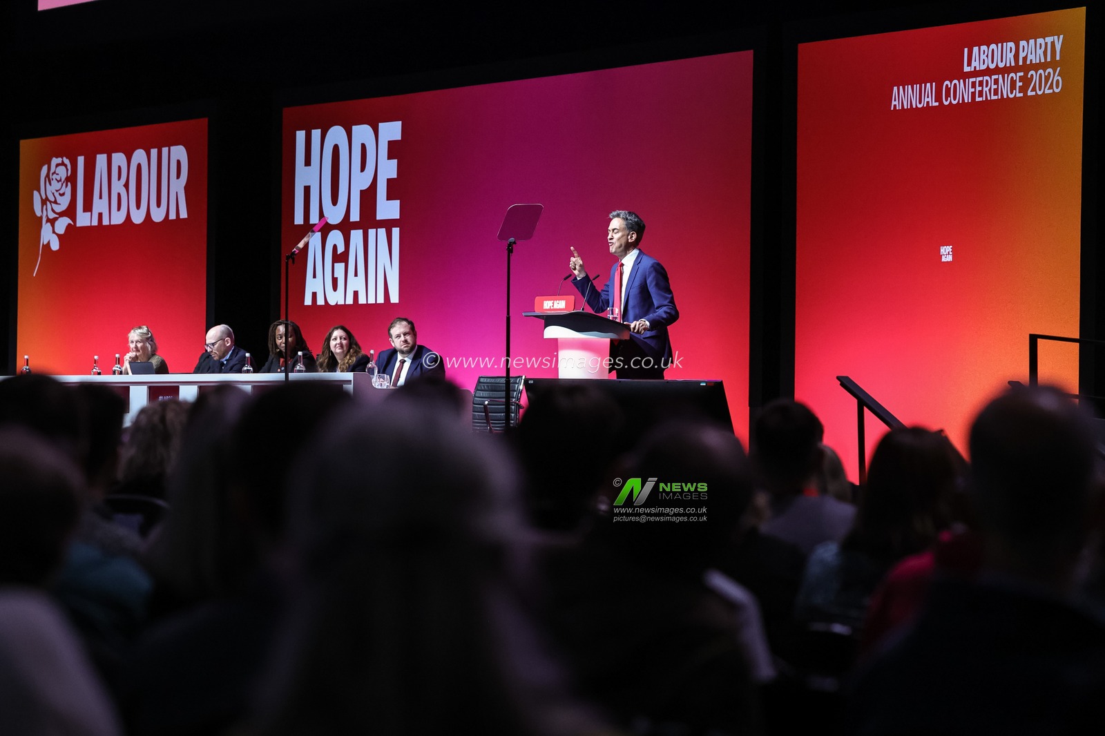 Secretary of State for Foreign, Commonwealth and Development Affairs Ed Miliband MP speaks during the Labour Party Annual Conference Day Two at Convention Centre, Liverpool, United Kingdom on 28 September 2026

(Photo by Mark Cosgrove/News Images)