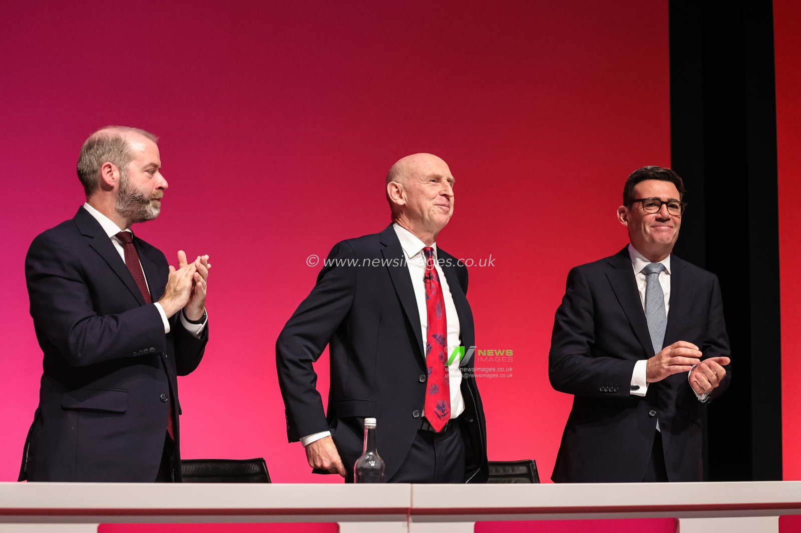 Prime Minister of the United Kingdom Andy Burnham applauds Chancellor of the Exchequer John Healey MP after his speech during the Labour Party Annual Conference Day Two at Convention Centre, Liverpool, United Kingdom on 28 September 2026

(Photo by Mark Cosgrove/News Images)
