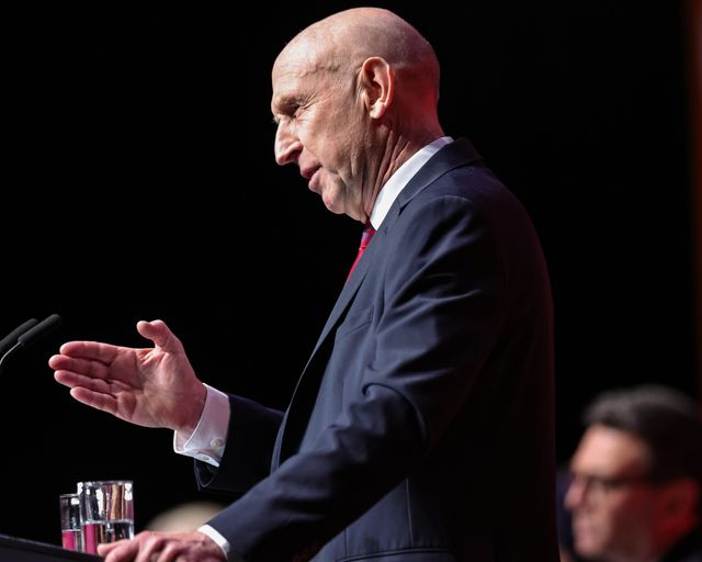 Chancellor of the Exchequer John Healey MP speaks during the Labour Party Annual Conference Day Two at Convention Centre, Liverpool, United Kingdom on 28 September 2026

(Photo by Mark Cosgrove/News Images)