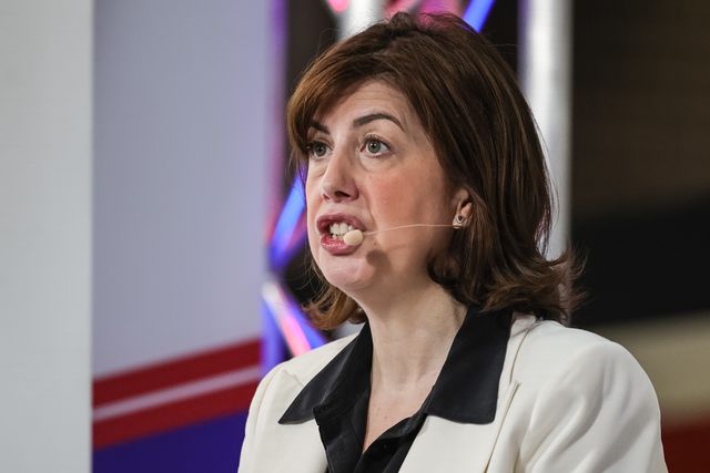 Deputy Leader of the Labour Party and Secretary of State for Education Lucy Powell MP speaks on the fringe during theLabour Party Annual Conference Day Three at Convention Centre, Liverpool, United Kingdom on 29 September 2026

(Photo by Mark Cosgrove/News Images)