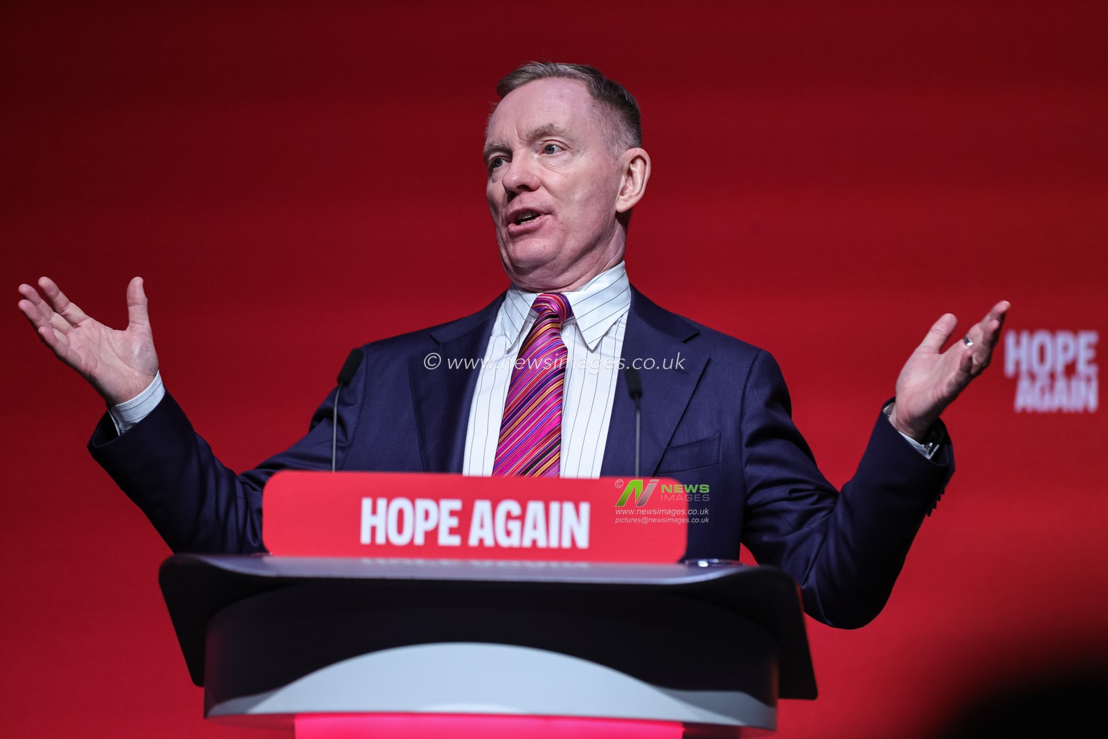 Sir Chris Bryant MP, Secretary of State for Northern Ireland speaks during the Labour Party Annual Conference Day Three at Convention Centre, Liverpool, United Kingdom on 29 September 2026

(Photo by Mark Cosgrove/News Images)