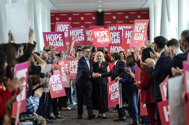 Andy Burnham MP, Prime Minister of the United Kingdom and his wife Marie-France van Heel
 Walks over the bridge of Hope Again during theLabour Party Annual Conference Day Three at Convention Centre, Liverpool, United Kingdom on 29 September 2026

(Photo by Mark Cosgrove/News Images)